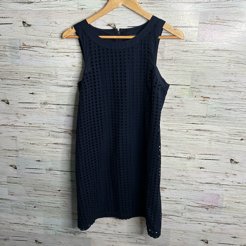 Banana republic blue eyelet dress midi size 6